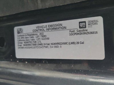 2022 Chevrolet Silverado 1500 Crew Cab Short Box 4-Wheel Drive LT 2FL