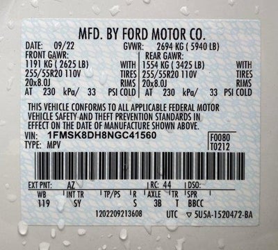 2022 Ford Explorer XLT 4WD