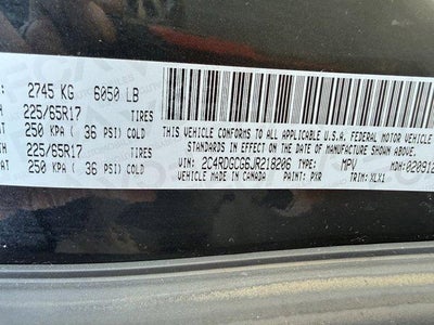 2018 Dodge Grand Caravan SXT Wagon