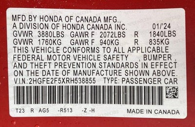 2024 Honda Civic Sedan Sport CVT