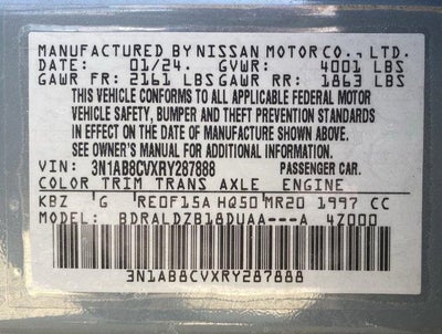 2024 Nissan Sentra SV CVT