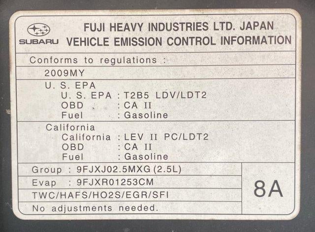 2009 Subaru Impreza Sedan 2.5i Premium 4-Door Manual